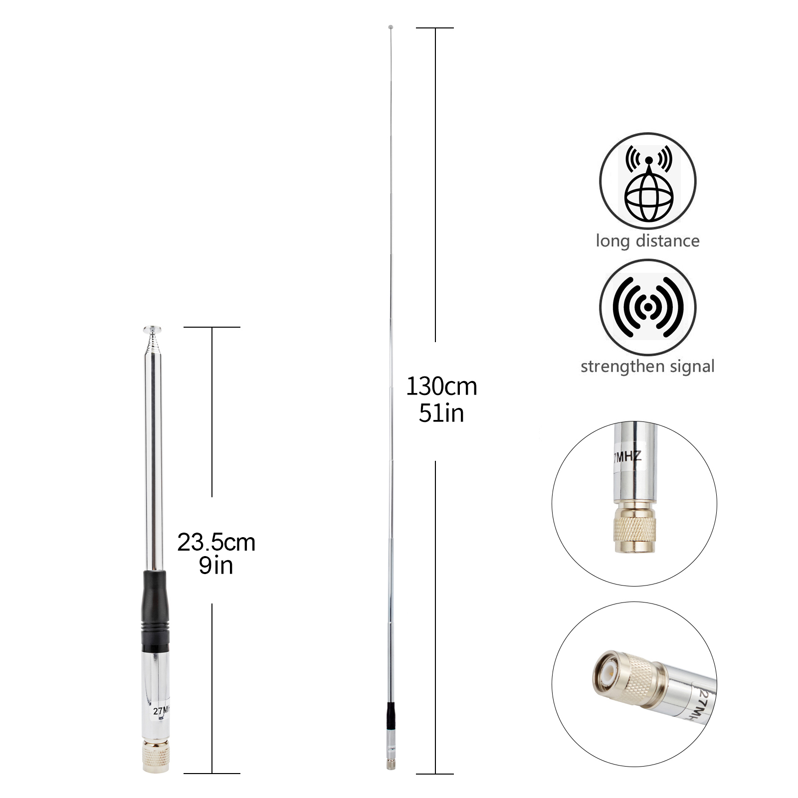 Antena cb 27mhz tnc, aço inoxi - Fishing Rod Telescopic avaliação e preço